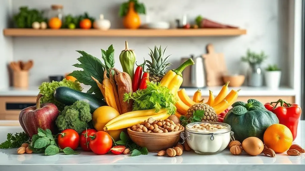 Colorful healthy foods rich in antioxidants