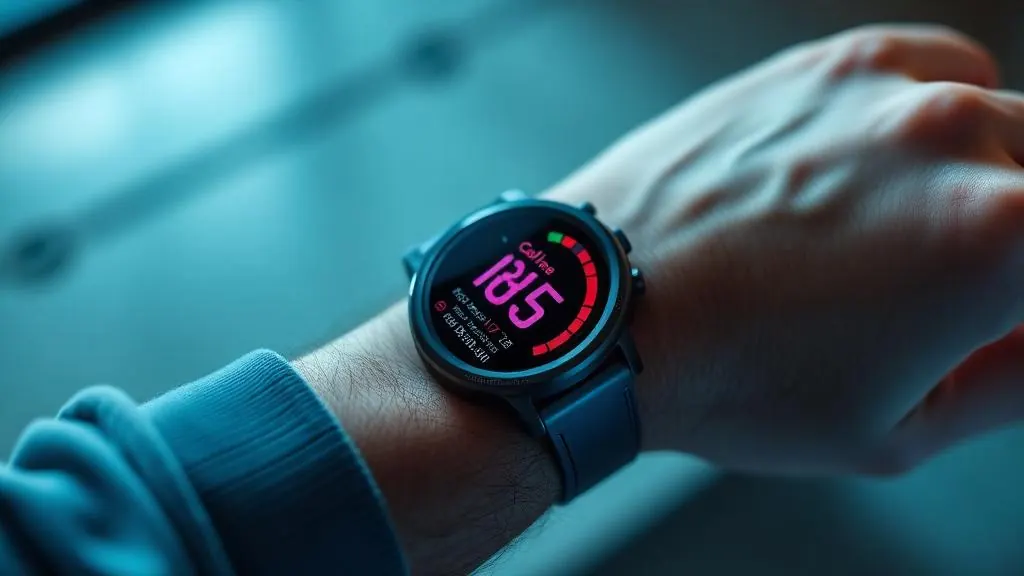 Person reviewing exercise data and calorie burn on a fitness tracker